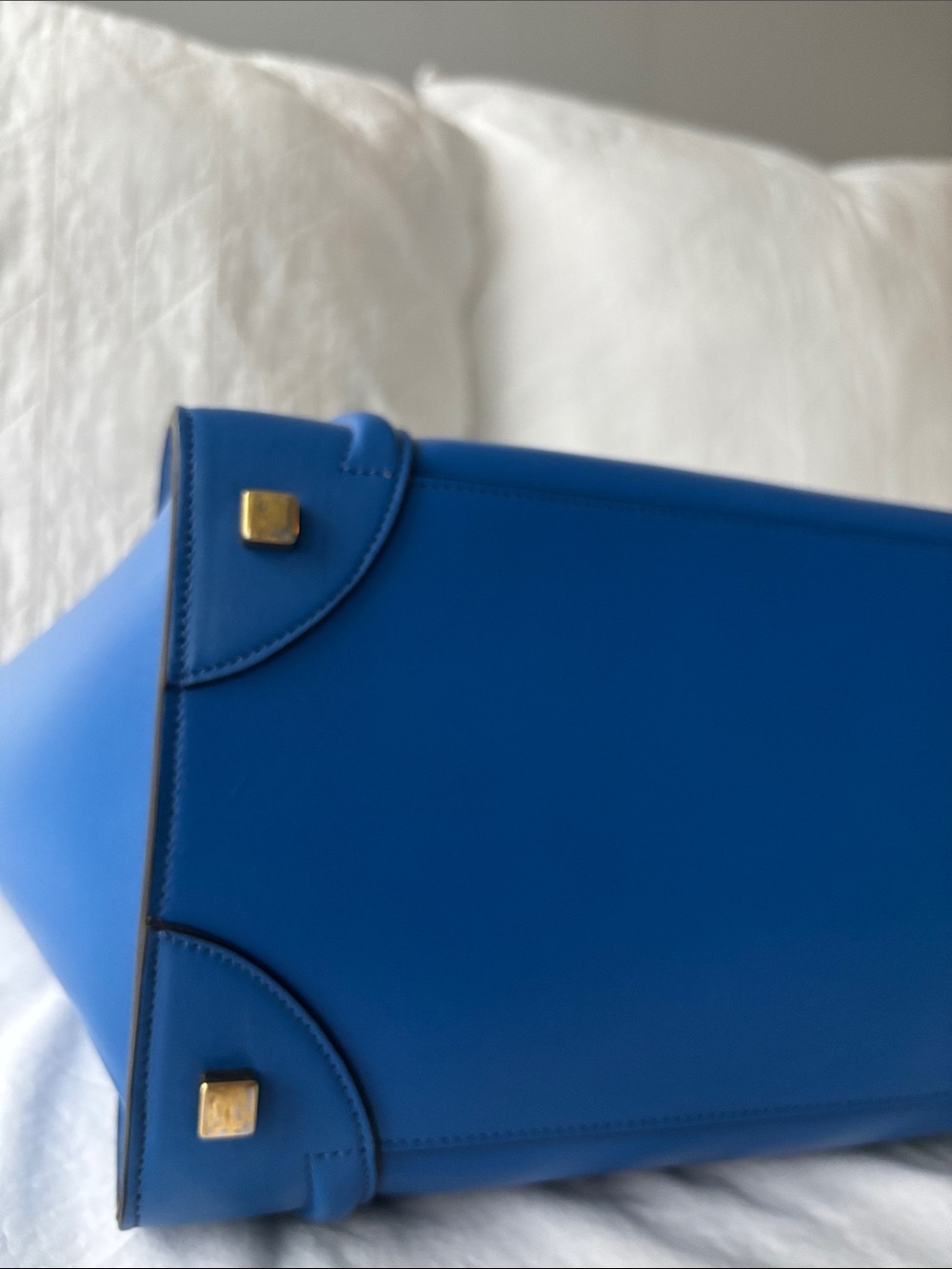 Celine Leather Luggage Mini in Cobalt Blue - Picture 12 of 13
